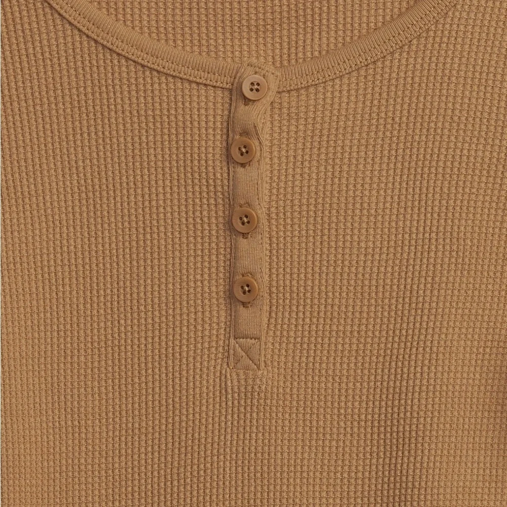 GAP Girls Waffle Knit Puff Sleeve Blouse Size 10 NWT Brown | Spring Layer
